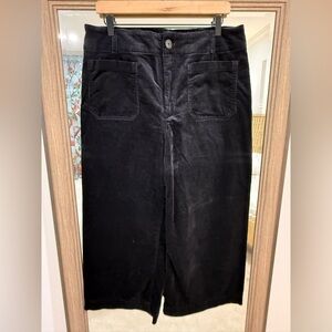 Anthropologie Maeve Colette Black Corduroy Crop Pants Size 34P